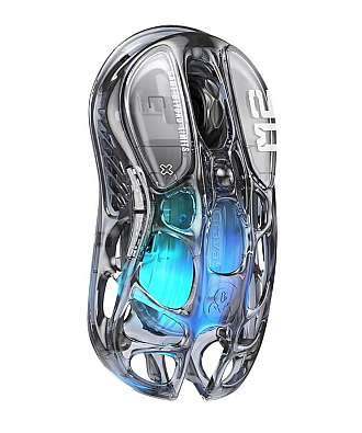 ���� ������� GravaStar Mercury M2 Gaming Mouse Wireless - USB/Bluetooth Transparent Black