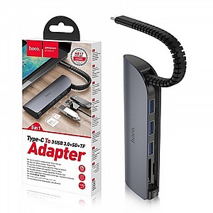 מתאם Type-C to USB3.0*3 + SD + TF מתאם Type-C to USB3.0*3 + SD + TF